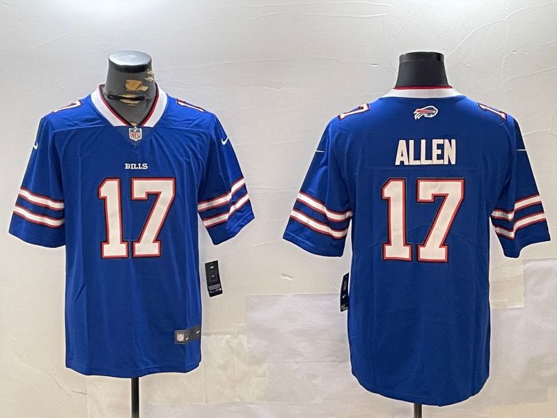 Men Buffalo Bills 17 Allen Blue Second generation 2024 Nike Limited NFL Jersey style 1